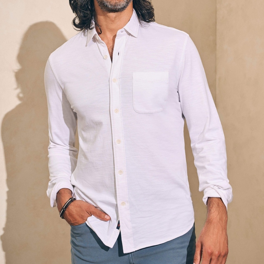 Faherty Sunwashed Knit Shirt (Single Pocket)